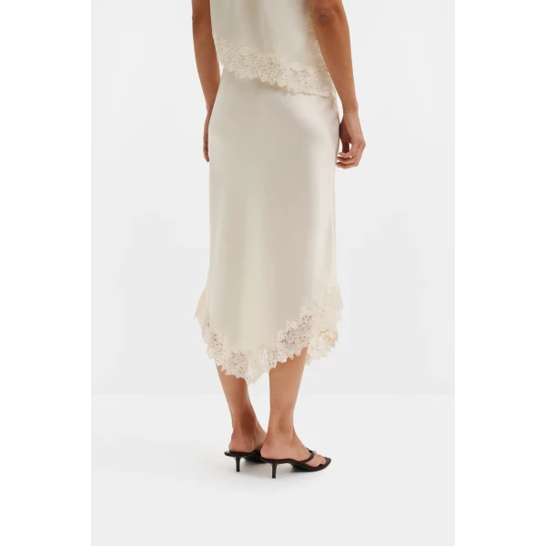 By Malina Heylin Midi Skirt in Pearl, view 4