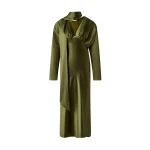 By Malina Ingrid Midi Dress in Moss Green