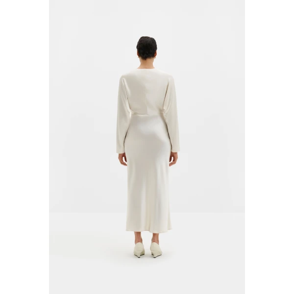 By Malina Ingrid Midi Dress in Pearl, view 3