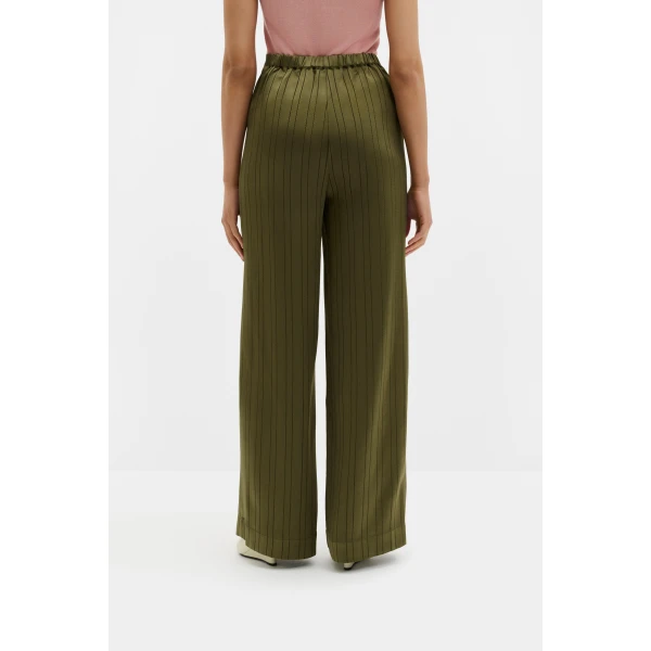 By Malina Izabelle Trousers in Moss Green, view 4