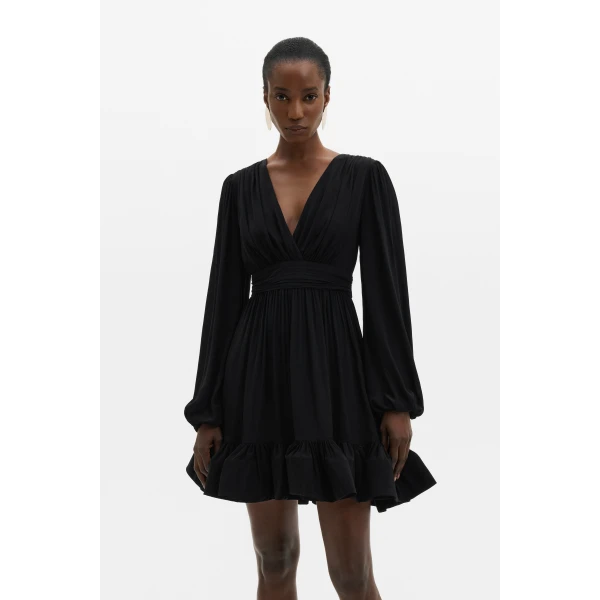 By Malina Jadie Mini Dress in Black, view 2