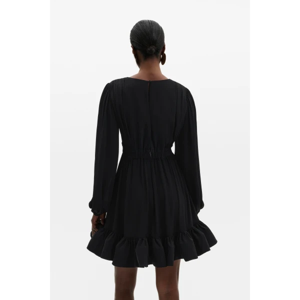 By Malina Jadie Mini Dress in Black, view 4