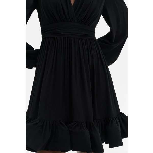 By Malina Jadie Mini Dress in Black, view 5