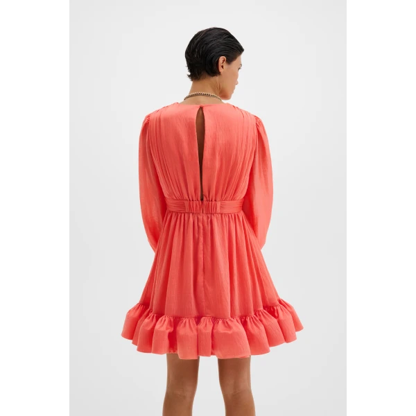 By Malina Jadie Mini Dress in Coral, view 4