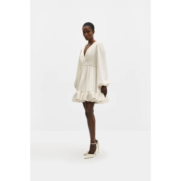 By Malina Jadie Mini Dress in Cream, view 2