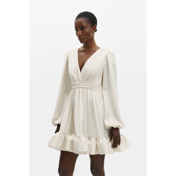 By Malina Jadie Mini Dress in Cream, view 3