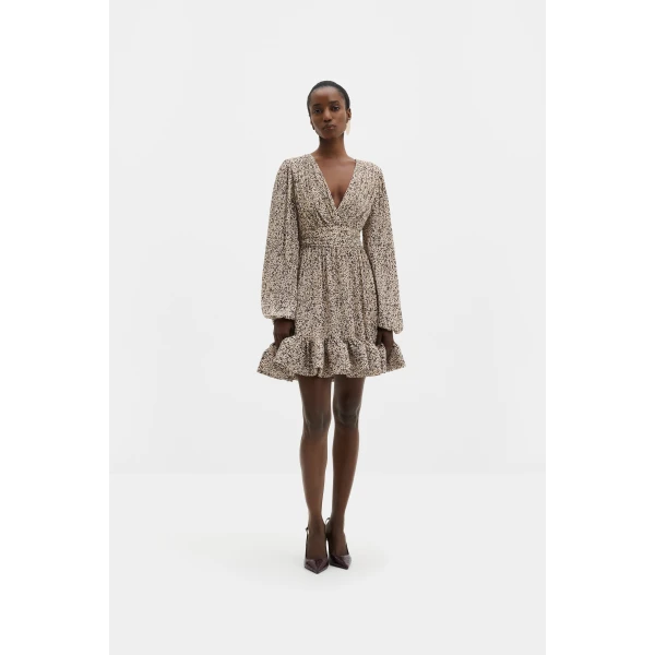 By Malina Jadie Mini Dress in Shaded Dot, view 3