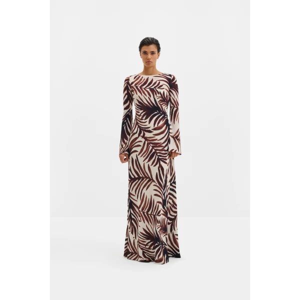 By Malina Jennelie Maxi Dress in Burnt Leaf, view 3
