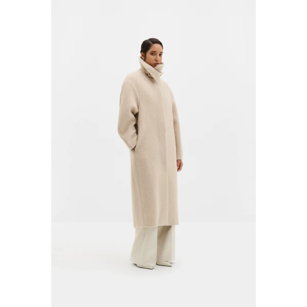 By Malina Jennifer Coat in Light Taupe, view 2