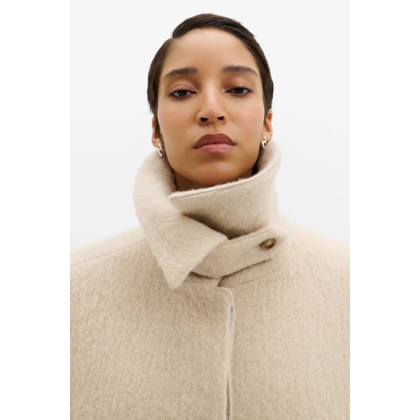 By Malina Jennifer Coat in Light Taupe, view 4
