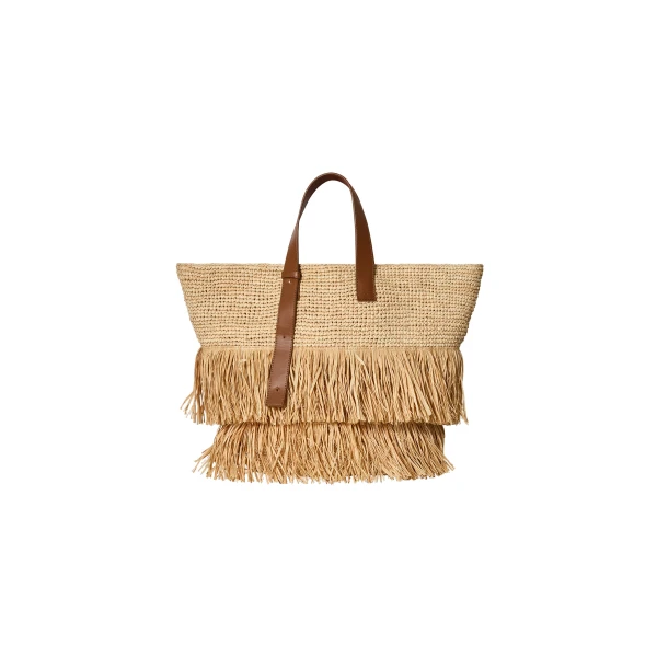 By Malina Jina Raffia Tote Bag in Natural