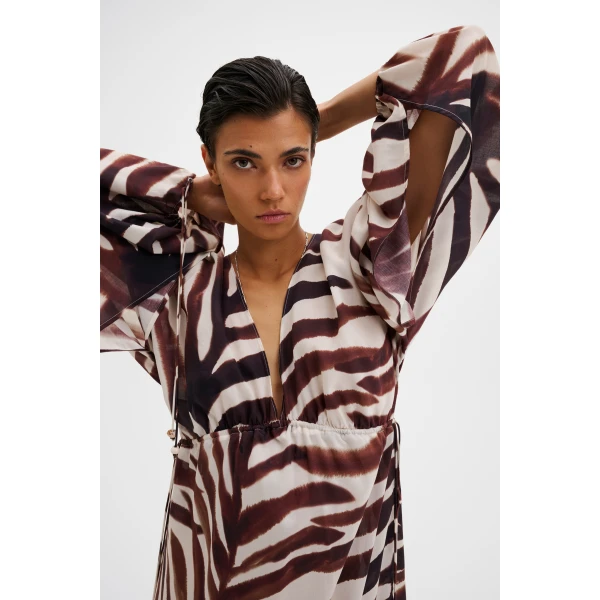 By Malina Joseline Maxi Kaftan in Burnt Leaf, view 4
