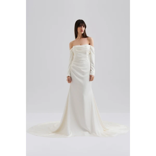 By Malina Josephine Gown in Cream, view 2