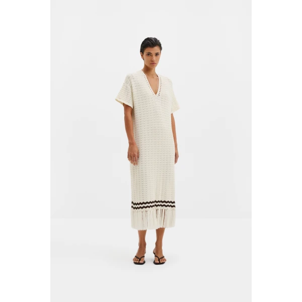 By Malina Kira Midi Dress in White, view 2