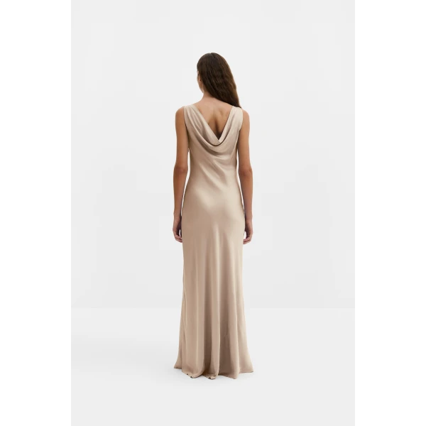 By Malina Leah Maxi Dress in Champagne, view 3
