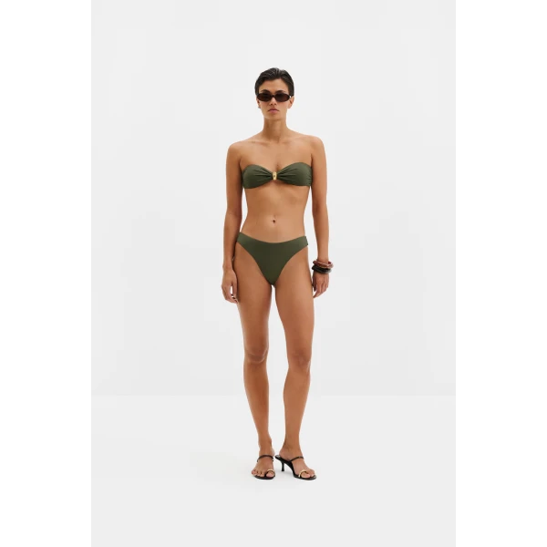 By Malina Leana Bikini Bottom in Dusty Olive, view 2