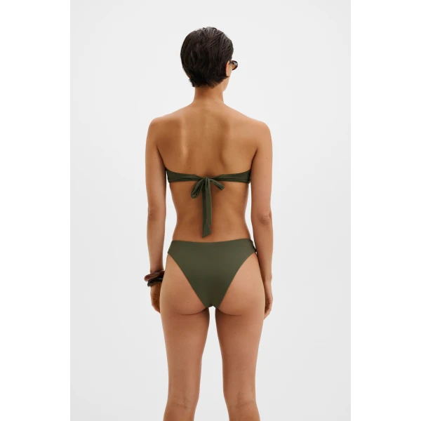 By Malina Leana Bikini Top in Dusty Olive, view 4
