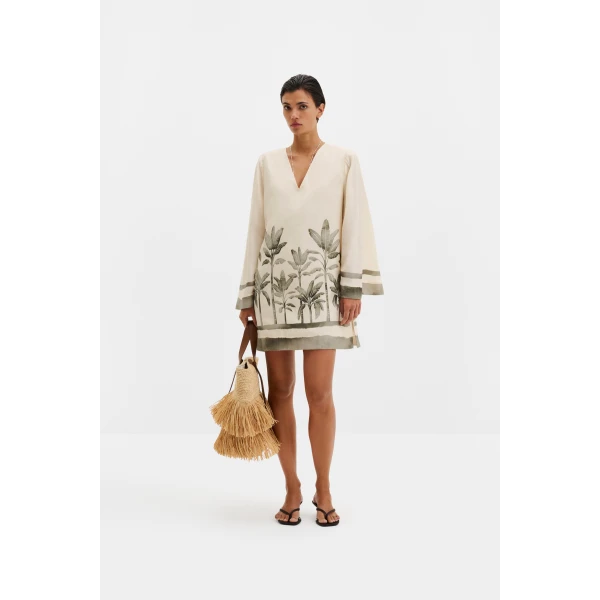 By Malina Leonella Mini Dress in Palm, view 3