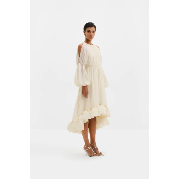 By Malina Leontine Midi Dress in Pearl, view 2