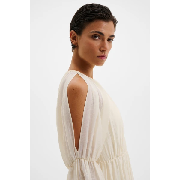 By Malina Leontine Midi Dress in Pearl, view 3