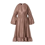 By Malina Leontine Midi Dress in Taupe