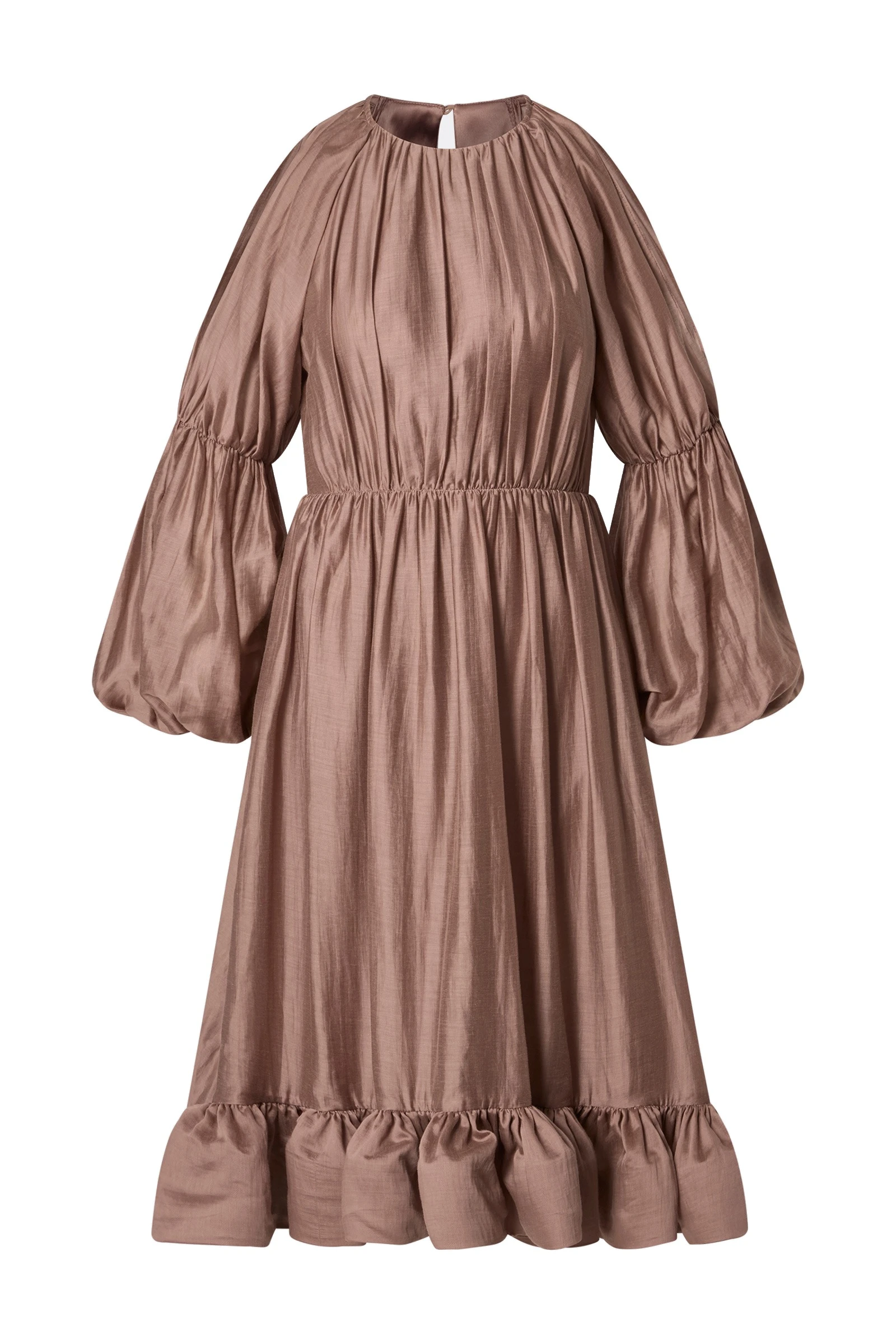 By Malina Leontine Midi Dress in Taupe By Malina Leontine Midi Dress in Taupe