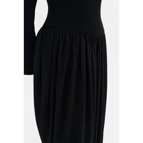 By Malina Lexie Midi Dress in Black, view 4