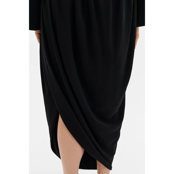 By Malina Lexie Midi Dress in Black, view 5