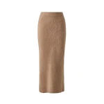 By Malina Leya Midi Skirt in Dark Beige