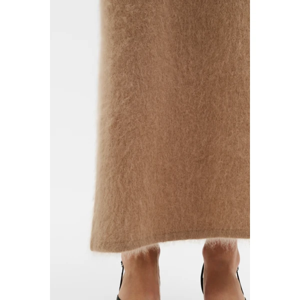 By Malina Leya Midi Skirt in Dark Beige, view 5
