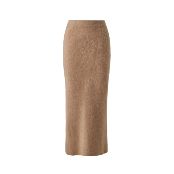Leya Midi Skirt in Dark Beige