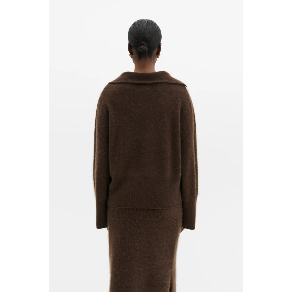 By Malina Lilian Cardigan in Dark Brown, view 4