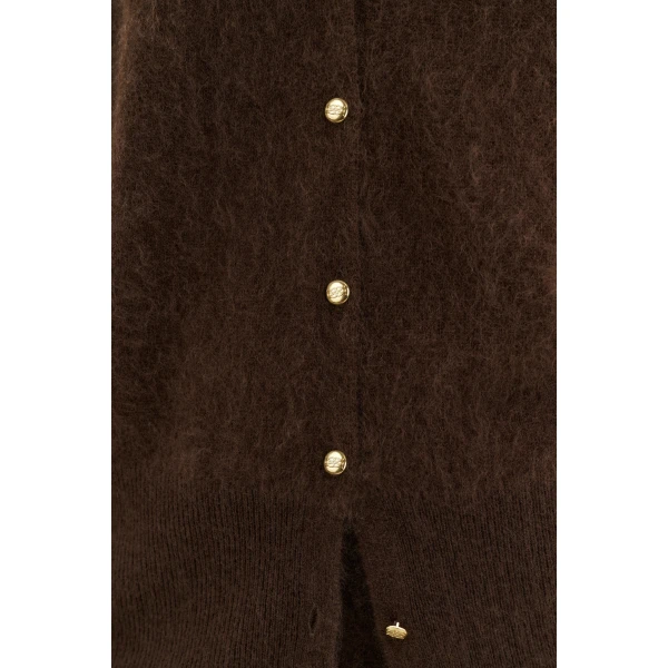 By Malina Lilian Cardigan in Dark Brown, view 5