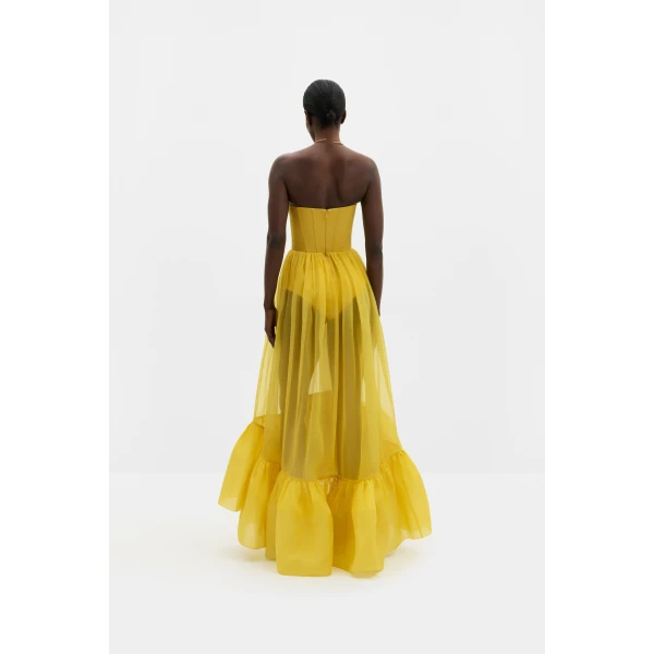 By Malina Lilou Maxi Dress in Mango, view 3