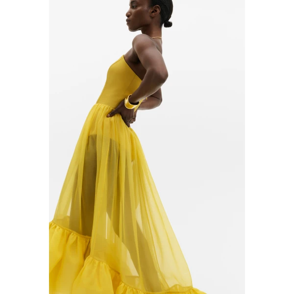 By Malina Lilou Maxi Dress in Mango, view 4