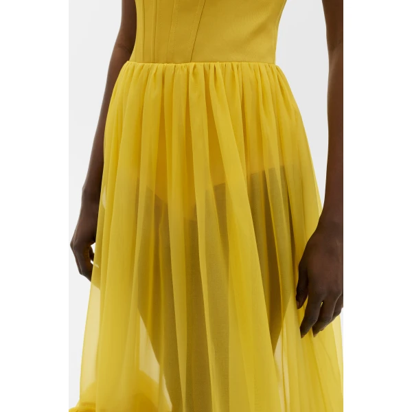 By Malina Lilou Maxi Dress in Mango, view 5