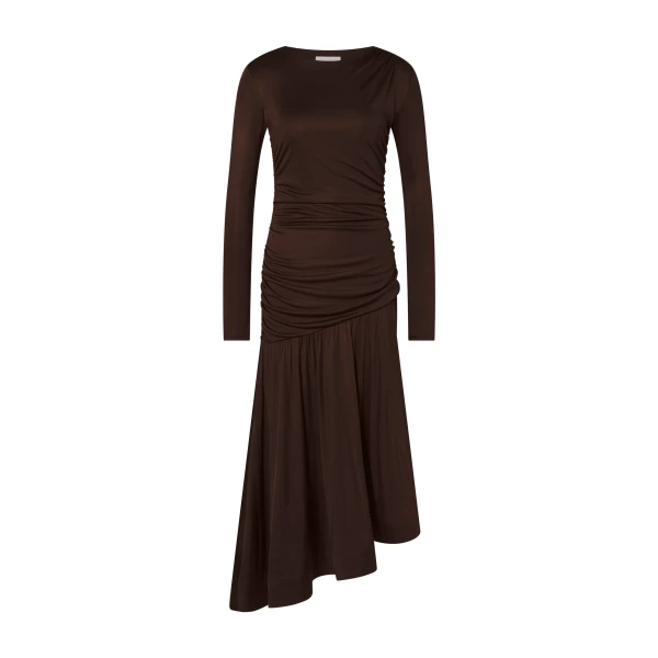 By Malina Lionelle Midi Dress in Dark Brown