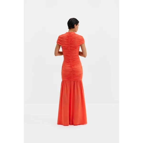 By Malina Loana Maxi Dress in Coral, view 3