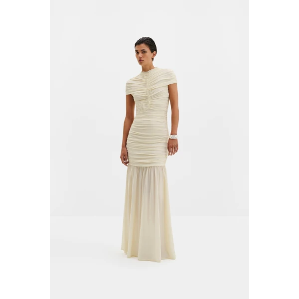 By Malina Loana Maxi Dress in Pearl, view 2