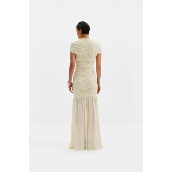 By Malina Loana Maxi Dress in Pearl, view 3