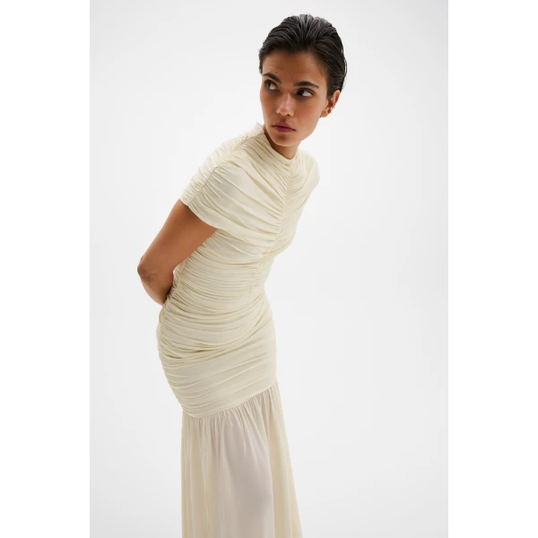 By Malina Loana Maxi Dress in Pearl, view 4