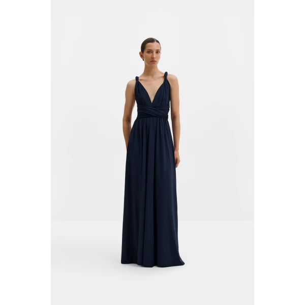 By Malina Lola Maxi Dress in Dark Blue, view 2