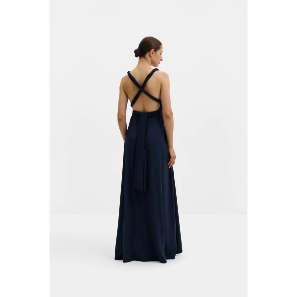 By Malina Lola Maxi Dress in Dark Blue, view 3