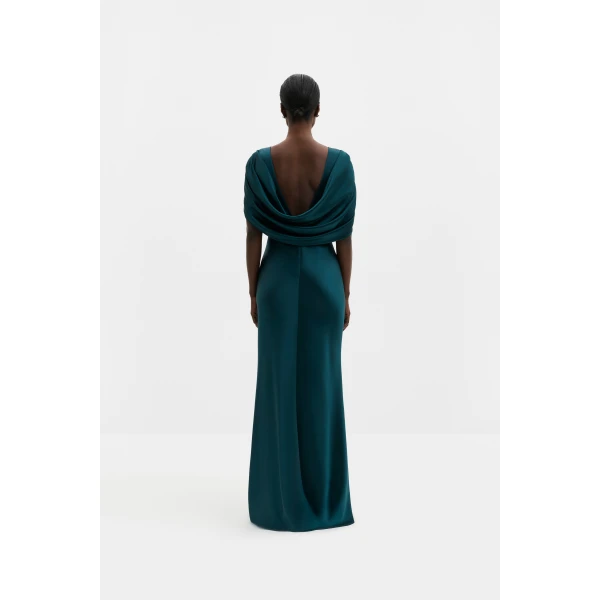 By Malina Louise Maxi Dress in Teal, view 3