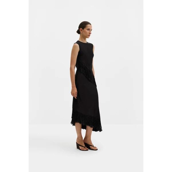 By Malina Lovis Midi Dress in Black, view 3