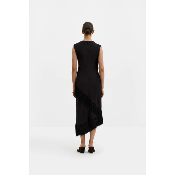 By Malina Lovis Midi Dress in Black, view 4