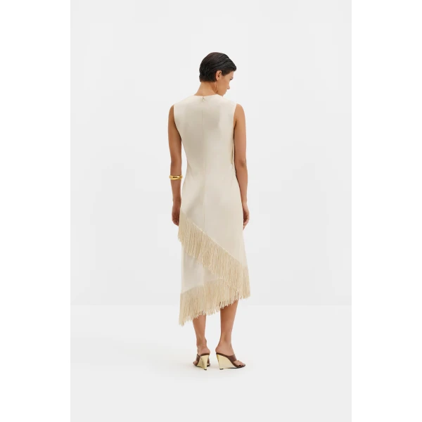 By Malina Lovis Midi Dress in Pearl, view 3