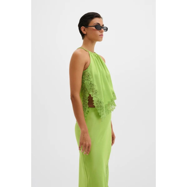 By Malina Madina Top in Lime, view 2