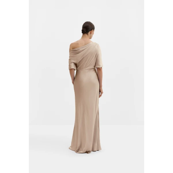 By Malina Marisa Maxi Dress in Champagne, view 3