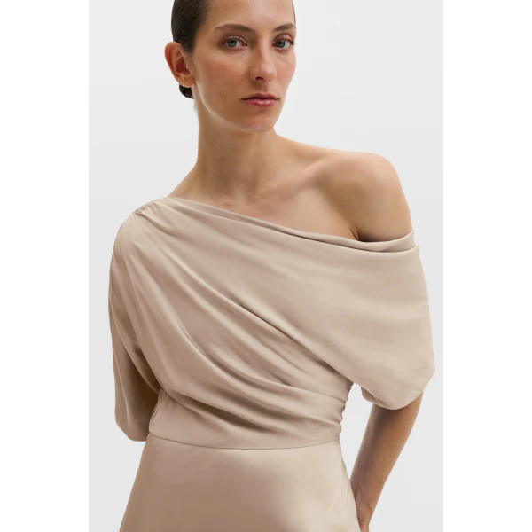 By Malina Marisa Maxi Dress in Champagne, view 4